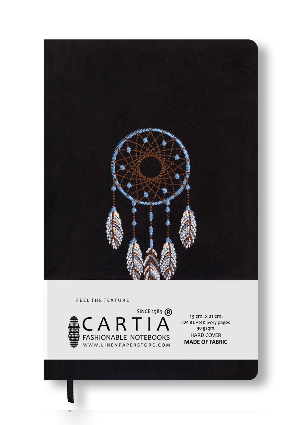 FABRIC HARDCOVER EMBROIDERY BLANK NOTEBOOK DREAMCATCHER