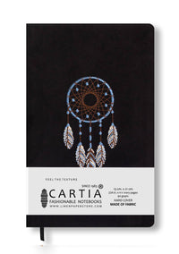 FABRIC HARDCOVER EMBROIDERY BLANK NOTEBOOK DREAMCATCHER