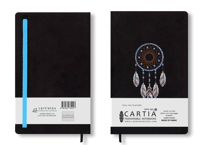 FABRIC HARDCOVER EMBROIDERY BLANK NOTEBOOK DREAMCATCHER