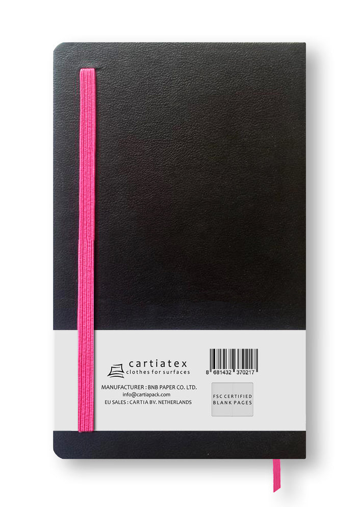 LEATHER HARDCOVER EMBROIDERY BLANK NOTEBOOK PINK ZEBRA