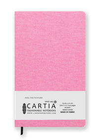 [OXFORD] STOFFEN HARDCOVER BLANK NOTITIEBOEKJE ROZE