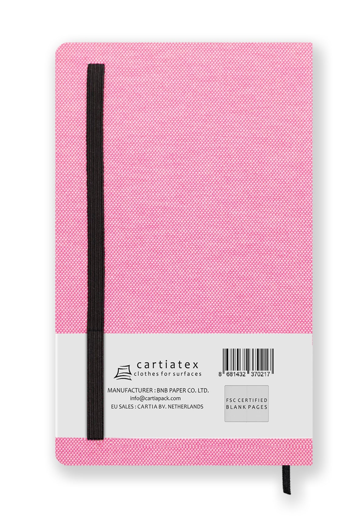 [OXFORD] STOFFEN HARDCOVER BLANK NOTITIEBOEKJE ROZE