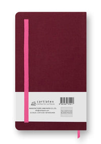 STOF HARDCOVER BLANCO NOTITIEBOEKJE ROZE ZEBRA [BOURGONDIË]