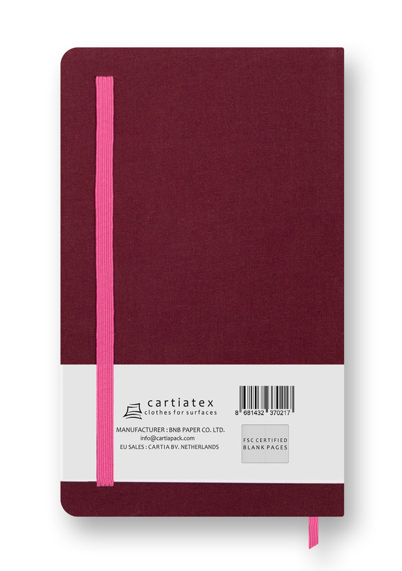 STOF HARDCOVER BLANCO NOTITIEBOEKJE ROZE ZEBRA [BOURGONDIË]