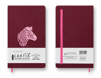STOF HARDCOVER BLANCO NOTITIEBOEKJE ROZE ZEBRA [BOURGONDIË]