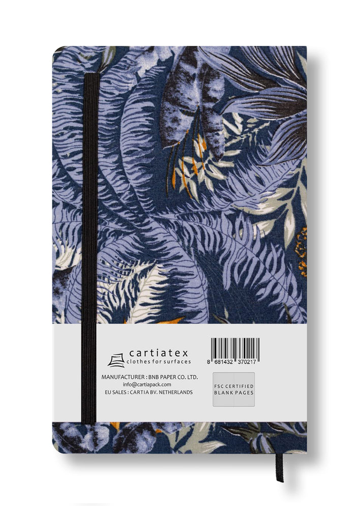 FABRIC HARDCOVER BLANK NOTEBOOK BLUE FOREST