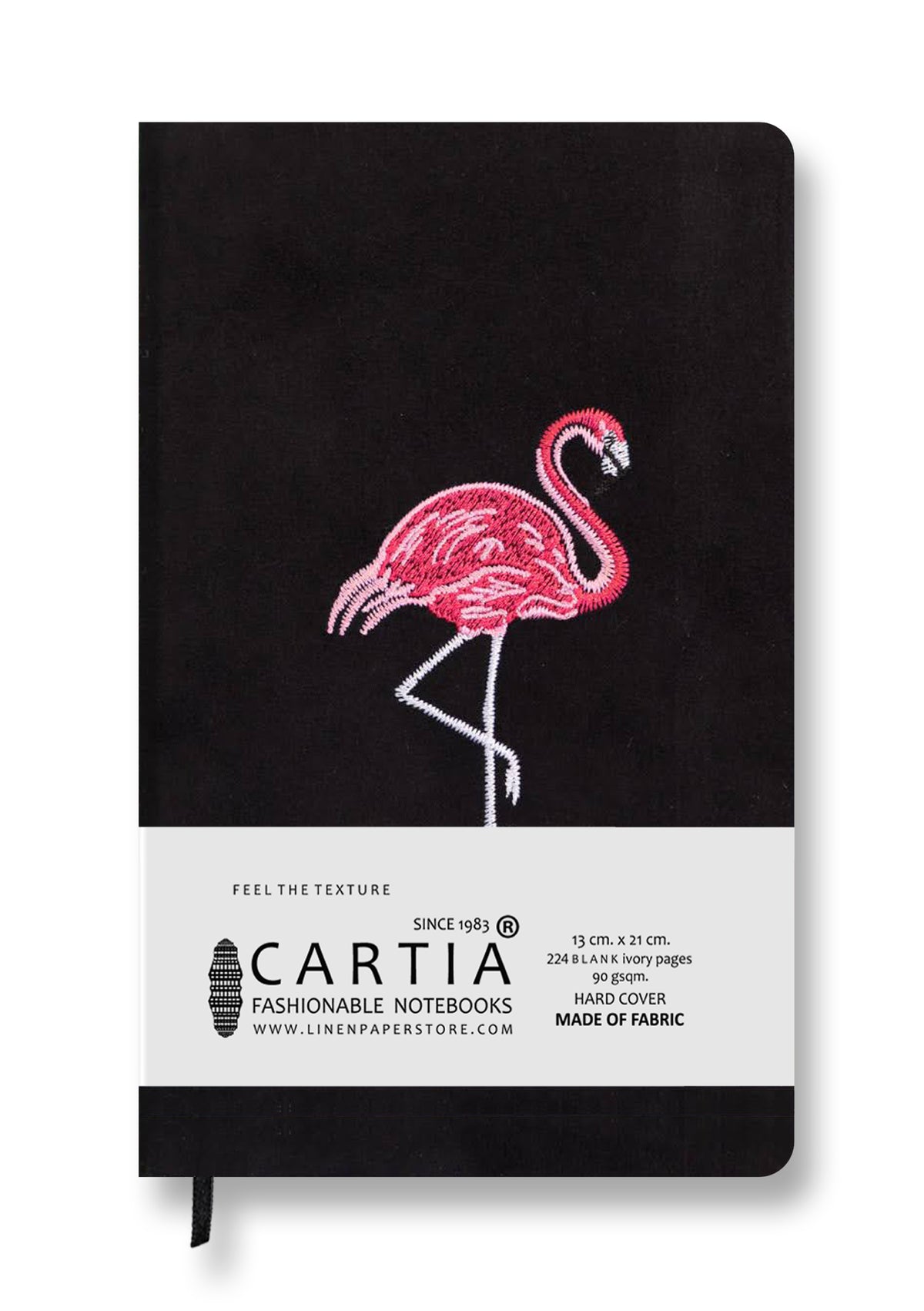 FABRIC HARDCOVER BLANK NOTEBOOK FLAMINGO