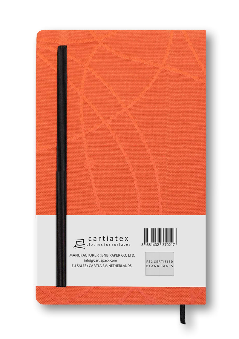 [JACQUARD] FABRIC HARDCOVER BLANK NOTEBOOK RED ORBIT