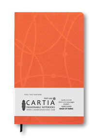 [JACQUARD] FABRIC HARDCOVER BLANK NOTEBOOK RED ORBIT