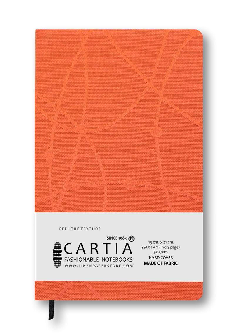 [JACQUARD] FABRIC HARDCOVER BLANK NOTEBOOK RED ORBIT